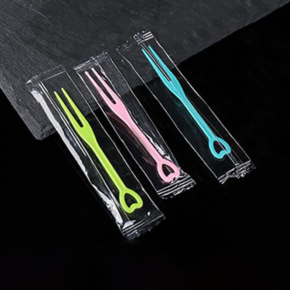 200 шт. одноразовые фруктовые шпажки в форме сердца независимая упаковка вилка для торта фруктовая зубочистка KTV