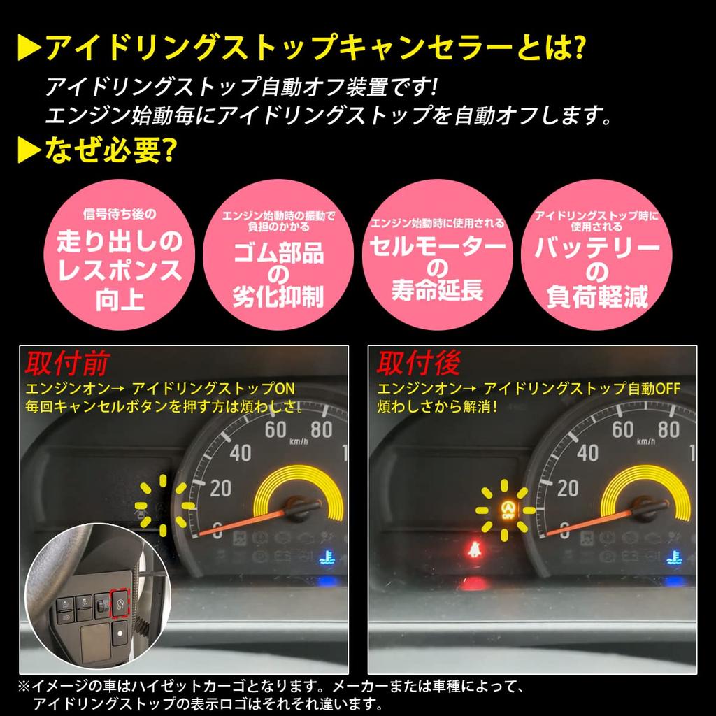 OTORAM Idling Stop Canceller for Daihatsu Hijet Cargo from December Hijet Truck from December and Atrai from December Automatic Idling Stop Off Fully