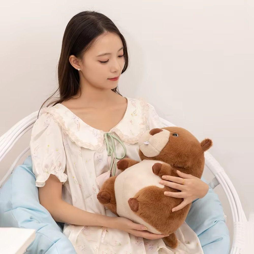 Simulation Stuffed Cartoon Groundhog Doll PP Cotton Chubby Marmot Stuffed Toy Decoration Gifts