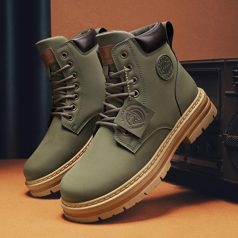 Модные осенне-зимние ботильоны мужские ботинки для активного отдыха удобные желтые ботинки ботинки челси классические дизайнерские высокие мужские повседневные туфли