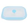 600 мл Прямоугольный Портативный Пищевой Силиконовый Складной Ланч-бокс Контейнер для еды (синий)