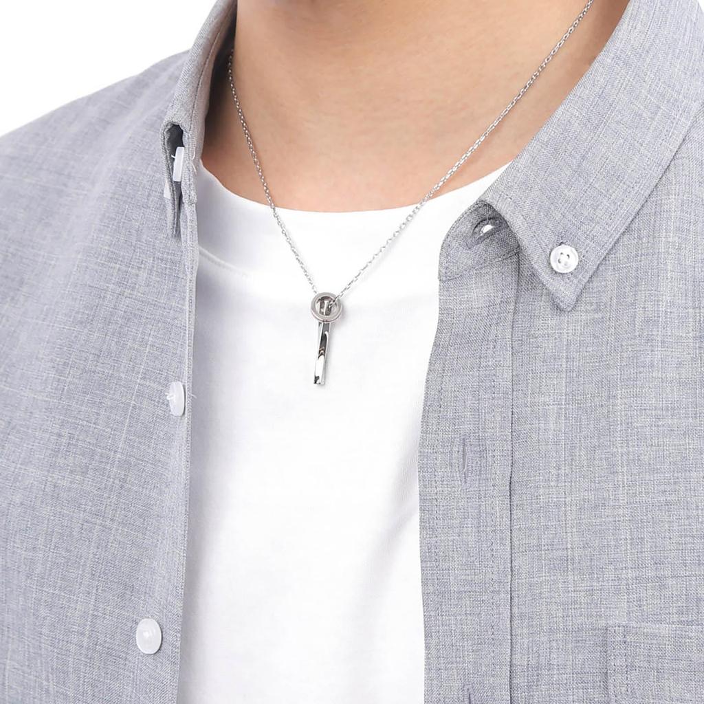 Пара ожерелий набор из 2 колец из хирургической нержавеющей стали с красной нитью, волнообразное скрученное кольцо, гипоаллергенное, 43 см [Белый клевер] 4SUP109SV&4SUP109SV