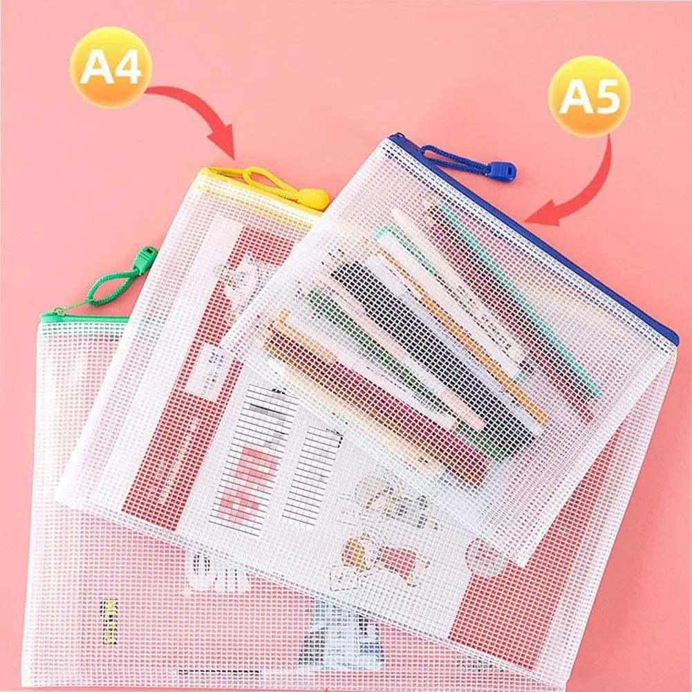 3 шт. A3/A4/A5 сетчатый мешок на молнии сумка для документов водонепроницаемая папка-файл на молнии школьные канцелярские принадлежности пенал сумки для хранения