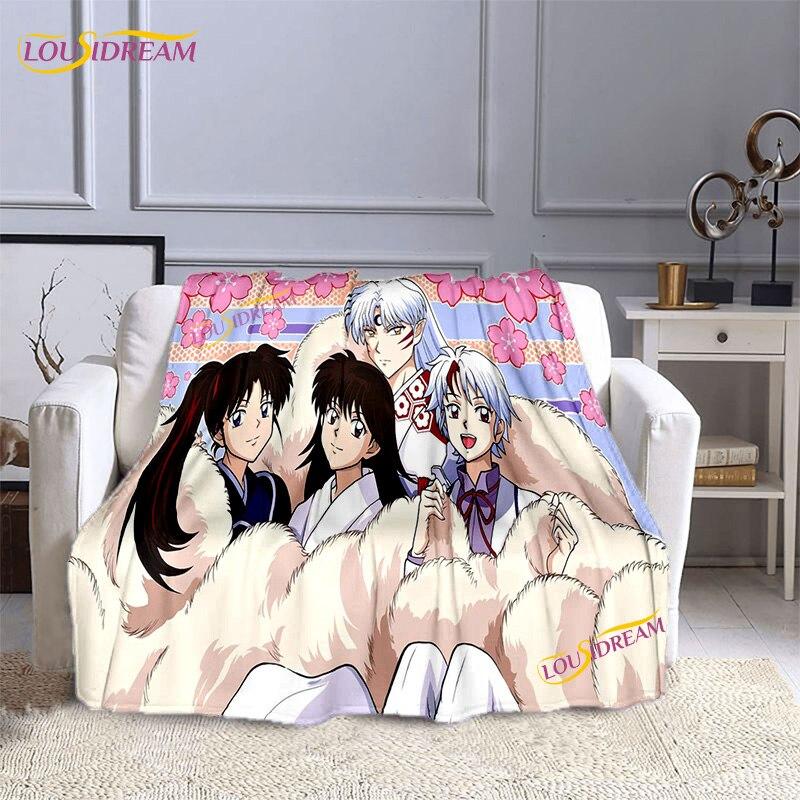 Фланелевое одеяло в стиле аниме InuYasha, одеяла с принтом Hanyou No Yashahime, 3D одеяло для детей и взрослых, домашний декор, модное вечерние одеяло, подарок