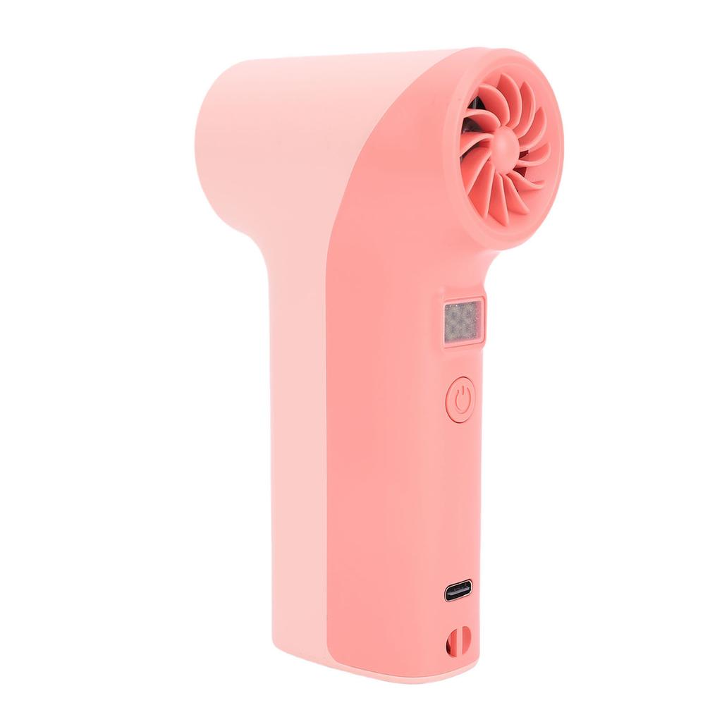 Handheld Turbo Fan 40000RPM High Speed 5 Gears Rechargeable Portable Handheld Fan with LED Light Roseate