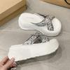 Fashion 8CM Women's Chunky Slippers Summer High Platform Wedges Blingbling Shoes Woman Beach Flip Flops Thick Bottom Sandalias Mujer