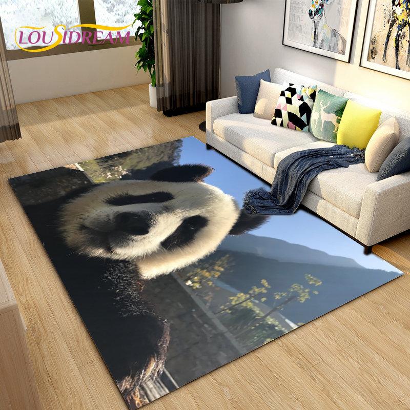 3D Cartoon Cute Panda Area Rug,Carpet Rug for Living Room Children's Room Decoration,Kid Play Crawl Soft Non-slip Floor Mat Gift