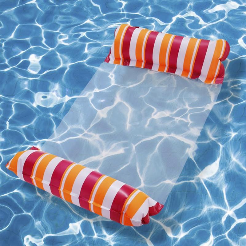 Вода Взрослый Сетка Двухцветный Шезлонг Со Складным Надувным Рядом Для Плавания