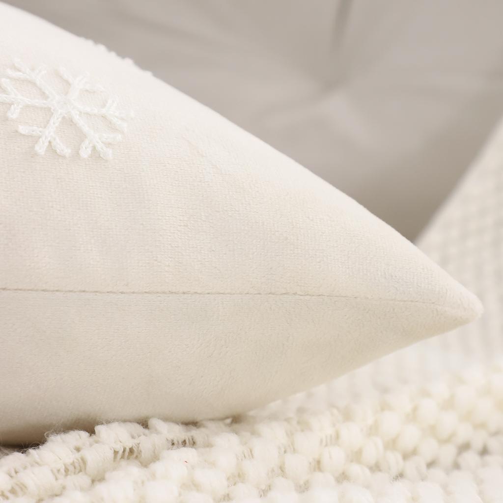 1 Pc Christmas Tree Throw Pillow Cover Velvet Embroidery Snowman Christmas Decoration Living Room