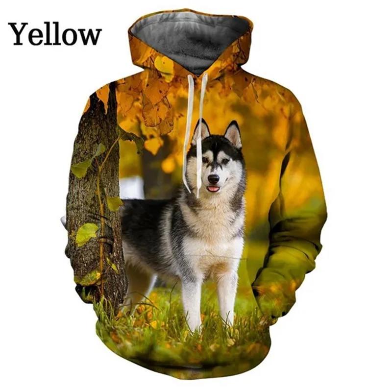 Толстовки с капюшоном с изображением собак хаски с 3D-принтом для мужчин, с изображением животных, для отдыха, модные толстовки с длинным рукавом, женская и детская одежда