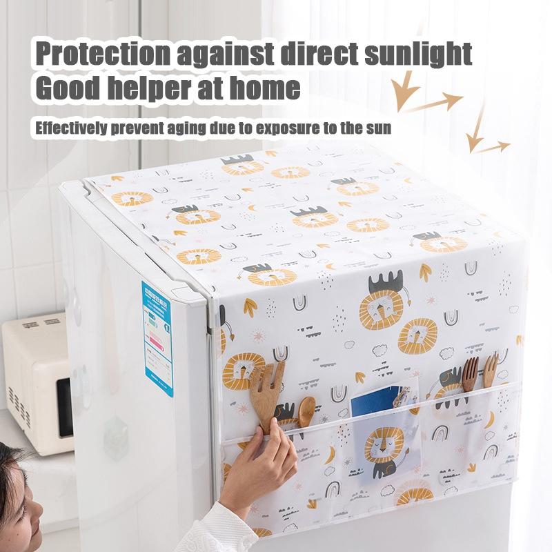 Пылезащитный чехол для домашнего холодильника, водостойкий маслостойкий чехол для холодильника, шарф, домашний тканевый мешок для пыли, милый медведь