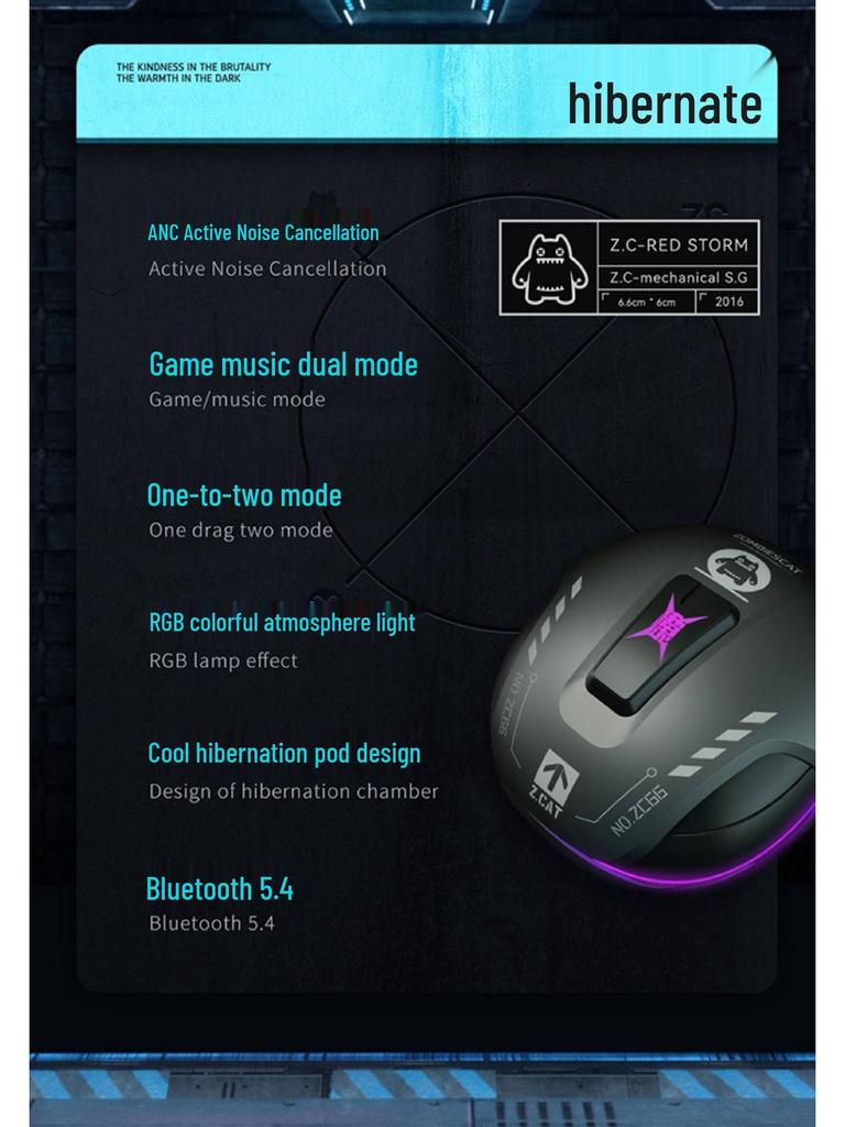 Беспроводные игровые Bluetooth-наушники Devil Cat B5: Низкая задержка, Внутриканальные, Активное шумоподавление (ANC), Высокое качество звука.