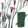 100 шт. пластиковый цветочный стебель для искусственных цветов идеально подходит для ремесел, зеленые проволочные столбы