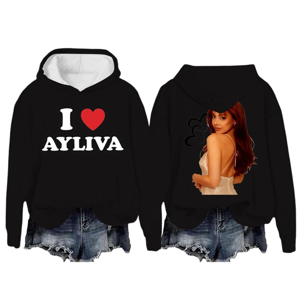 Women's Fashion Casual Long Sleeve Loose Printed Pullover Sports Long Sleeve Hooded Sweatshirt