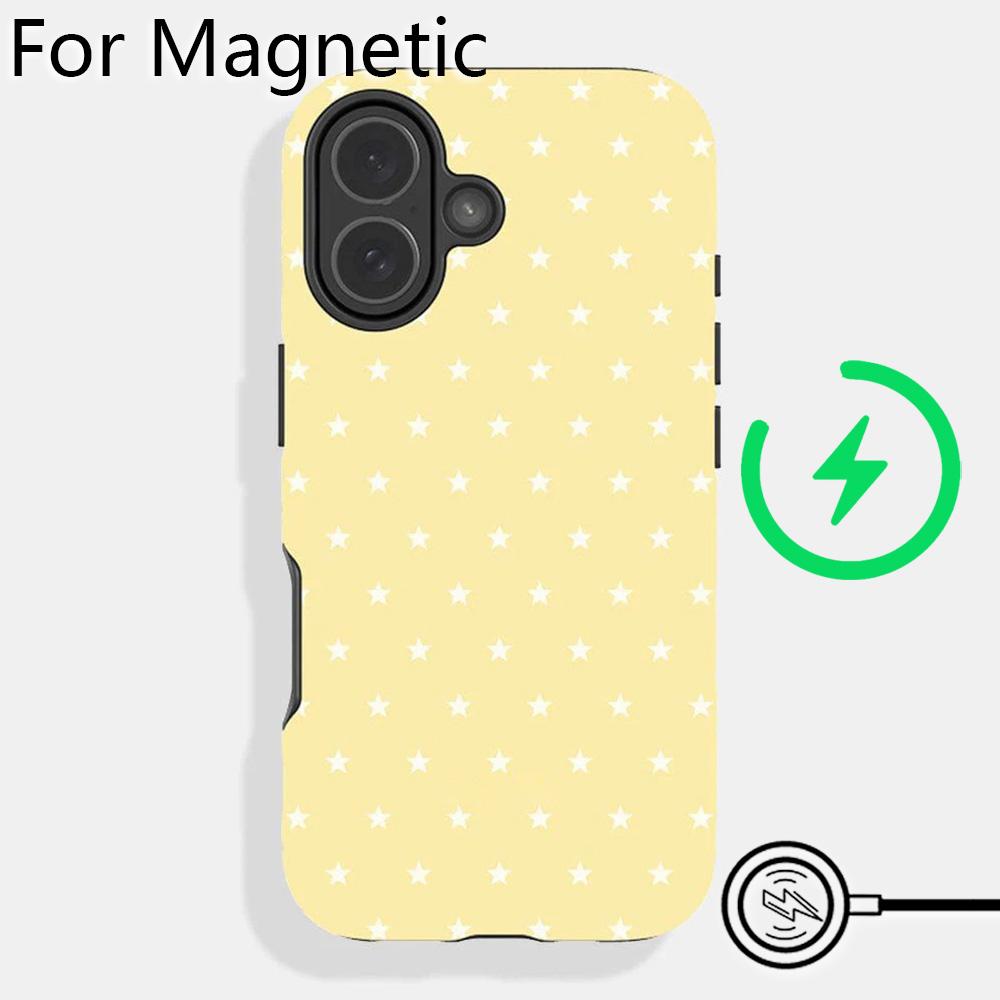 Luxury Clmj Colorful Mini Star Dot Phone Case for iPhone 17 16 15 14 13 12 11 Pro Max Plus Air Magnetic Double-layer Back Cover