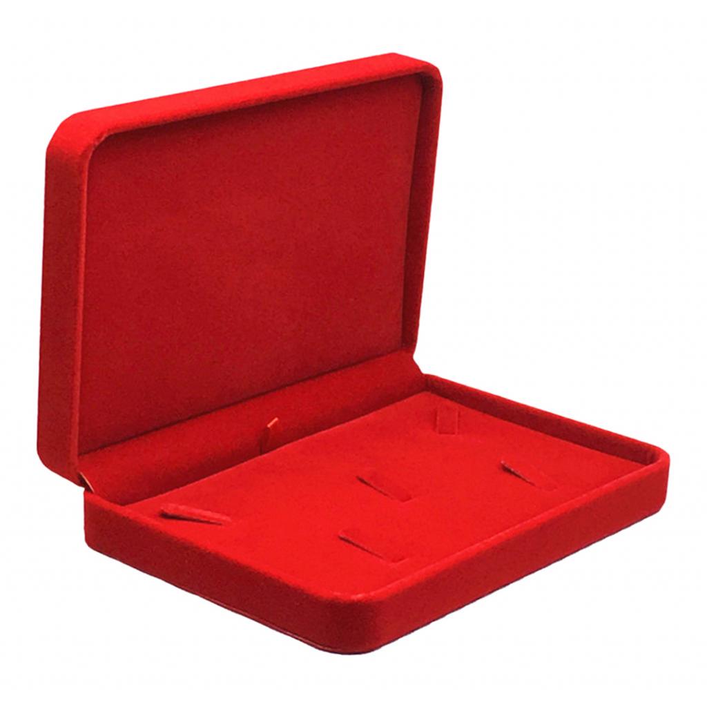 Бархатные наборы ювелирных изделий Коробки Поднос для путешествий Ожерелье Хранение Витрина Красный