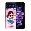 F-Fujiya M-Milky P-Peko C-chan Cartoon Phone Case For Samsung Z Flip 7 6 5G Galaxy Z Flip4 Z Flip5 Z Flip3 Coque Black Hard PC S