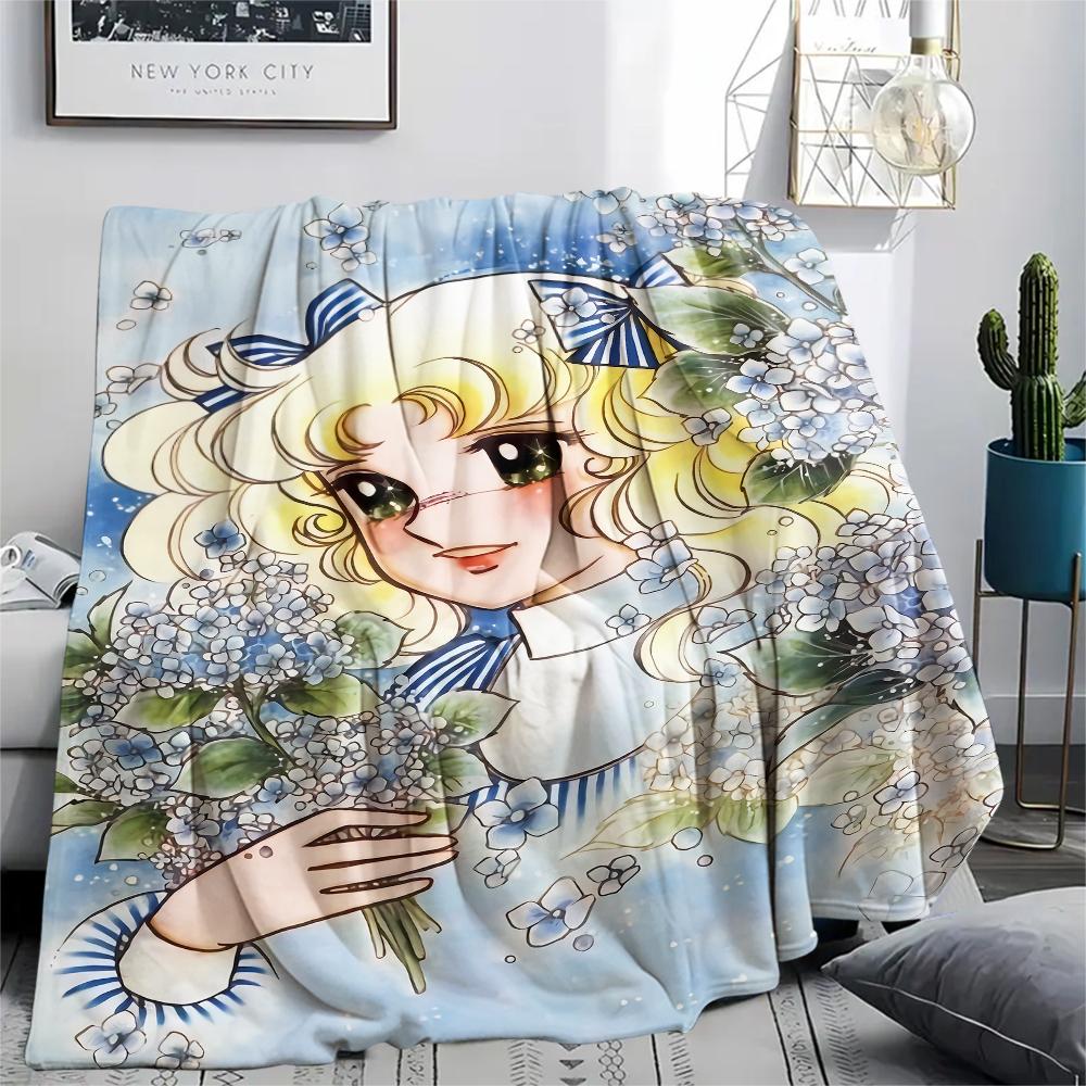 1PC Candy Candy Print Flannel Blanket, High quality All Seasons, Home Decor, Warmth and Comfort, Perfect for Christmas Gifts