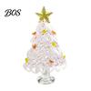 Office Holiday Table Decor Hand Blown Glass Christmas Tree Figurine, Mini Tabletop Small Gifts Xmas Ornament, Handmade Desktop Decoration Unique