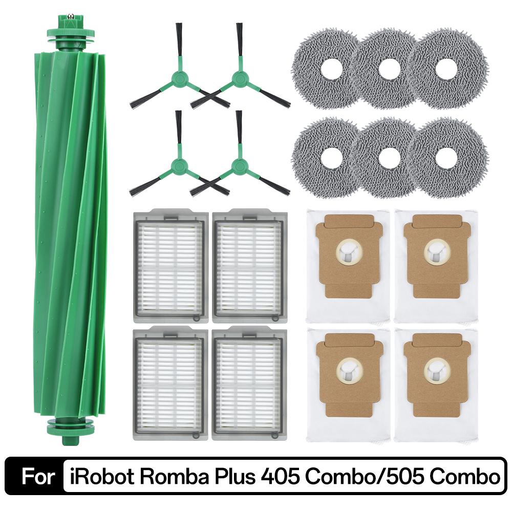 Compatible For iRobot Roomba Plus 405 / 505 Combo Main Roller Side Brush HEPA Filter Mop Cloth Dust Bag Robot Vacuum Accessories