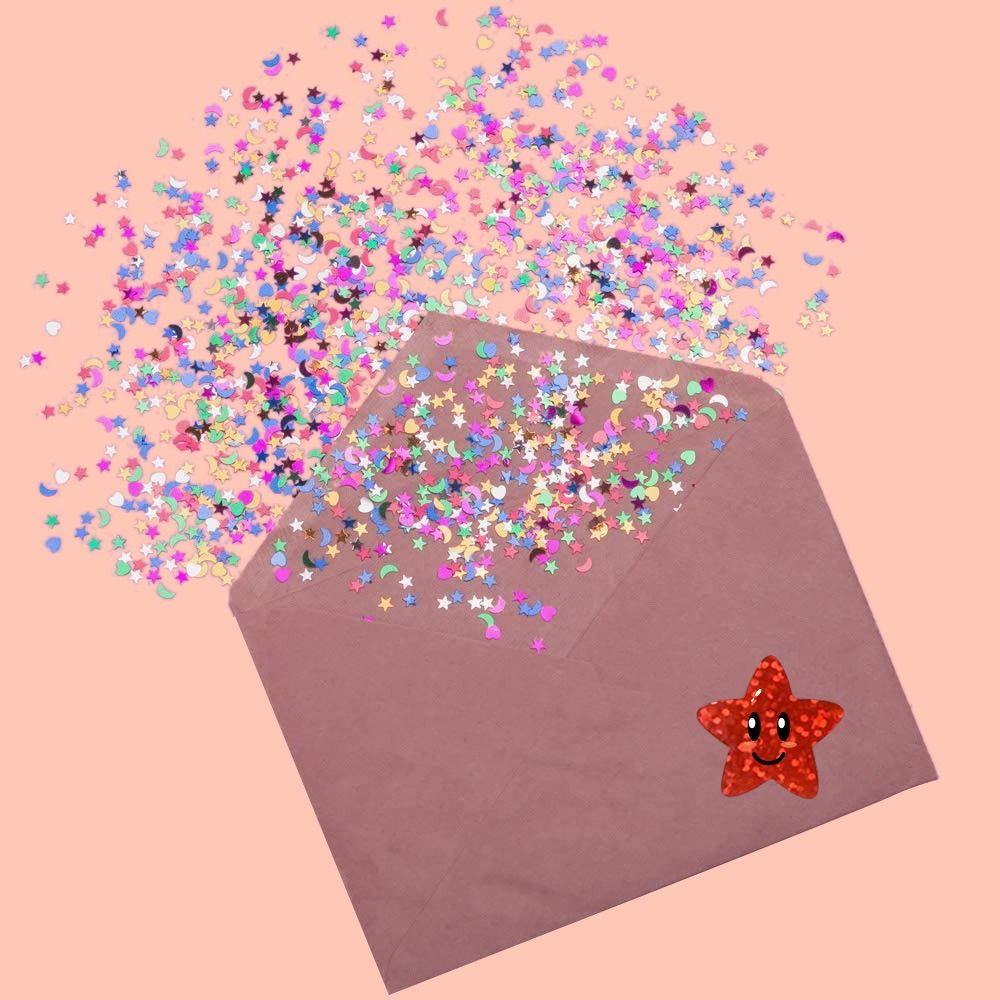 500pcs/roll Office Stationery Colorful Glitter Star Stickers Teacher Encouragement Supply  Praise
