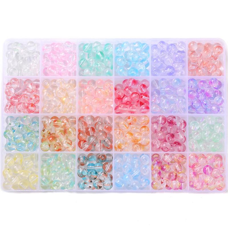 8 мм стеклянные желейные двойные круглые бусины набор для браслетов своими руками ювелирные аксессуары