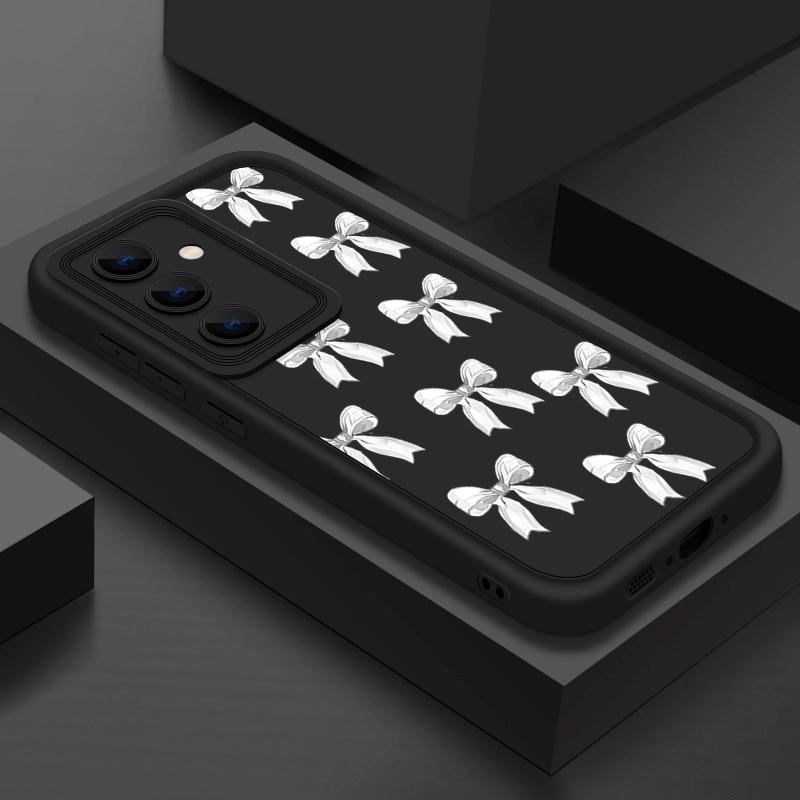 Bowknot Pattern Shockproof Shell Case For Samsung S25 Plus S24 FE S23 Ultra S22 A56 A36 A16 A15 A55 A35 TPU Soft Lens Protection Matte Phone Cover