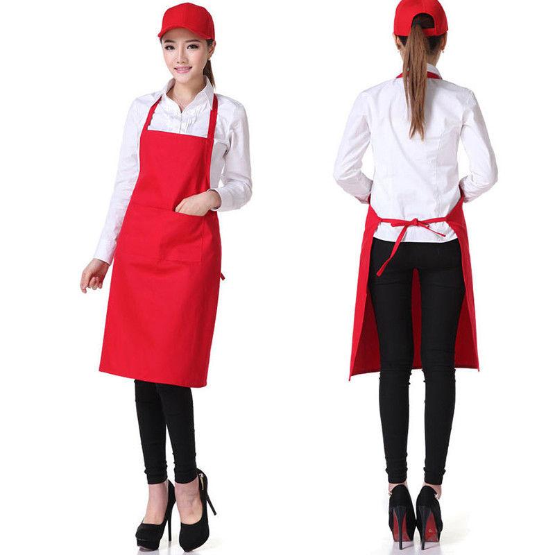Kitchen Convenience Store Solid Color Apron Adjustable Bib Apron Dress Men Women Kitchen Restaurant Chef Classic Cooking Apron