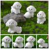 Realistic Cute White Dog Statue Cartoon Cartoon Dog Ornaments Resin Dog Statue  Home Decoration