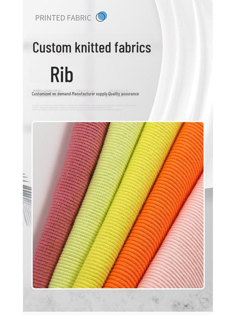 Хлопковая эластичная ткань в рубчик: Манжеты, горловина, подол, пояс, материал свитера круговой вязки