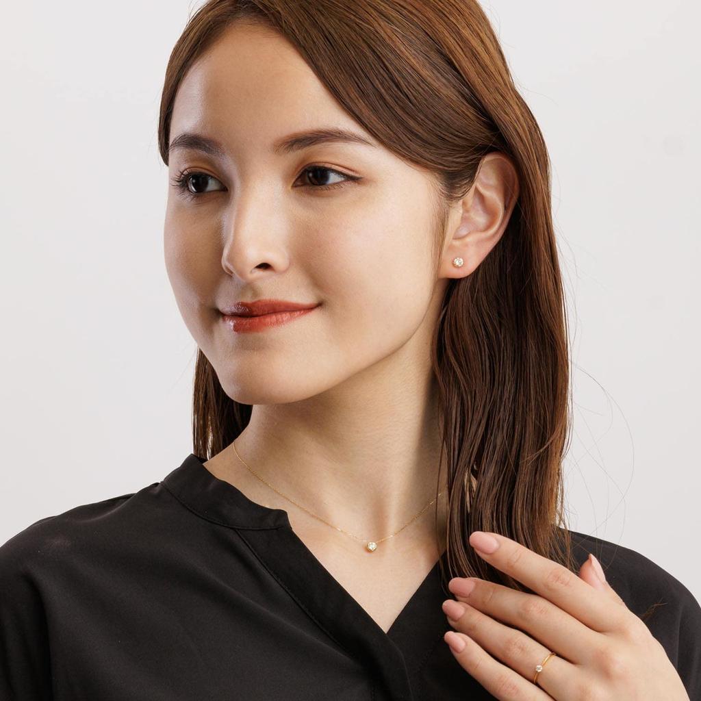 Necklace Diamond Yellow Gold K18YG PLATINUM Platinum Collection [Lara Christie] 0.3ct Lp51-0010-yg