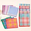 3 шт. Носовой платок тонкий чистый хлопок водопоглощающий клетчатый носовой платок для вытирания пота смешанных цветов 3 шт.