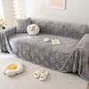 Ткань для чехла на диван с цветочным рисунком, высококачественная французская кремовая подушка в сером стиле, не царапающая подушку, плюшевое универсальное полотенце для дивана