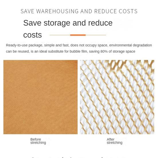 1 Roll Mesh Honeycomb Paper Biodegradable Space-saving Shock-proof Wrapping Paper Honeycomb DIY Roll Tissue Paper Office Supply