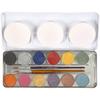Water-based Makeup - Eulenspiegel - Multicolor - 12 Pearlescent Colors - 42 Ml - 2 Brushes Included