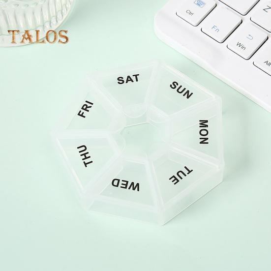 Еженедельный органайзер для таблеток с 7 отделениями, портативный дорожный футляр для таблеток, дозатор для приема лекарств один раз в день, ящик для хранения капсул