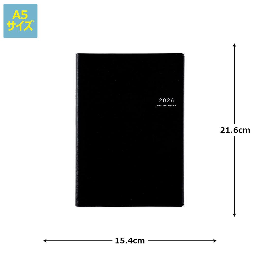 Takahashi 2026 A5 Weekly Desk 60 December Diary, Black, No. (Starts 2025)