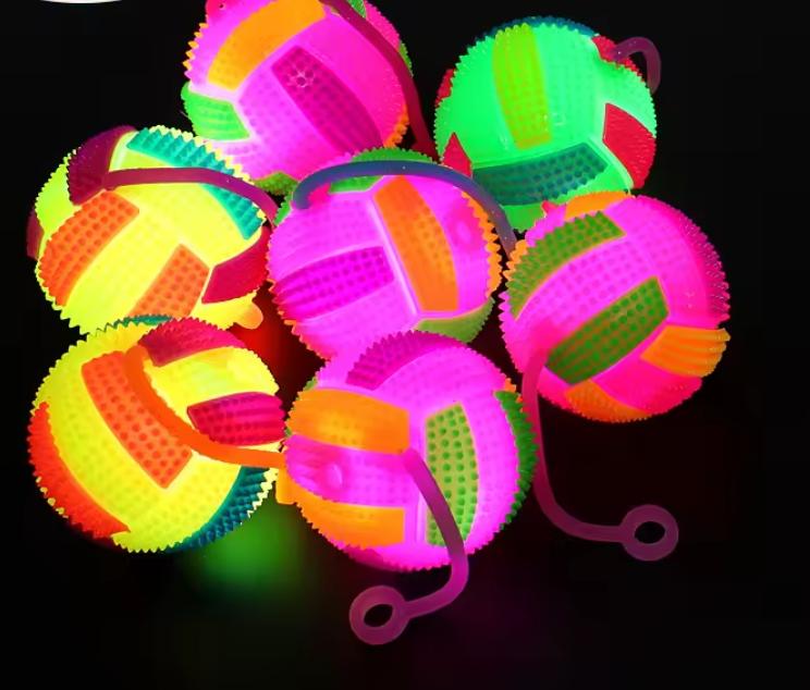 2026 Light up Balls Party Favors Fidget Toy Stress Relief Spike Rubber Ball Led Flashing Spiky Balls Squeeze Toys Drop Shipping