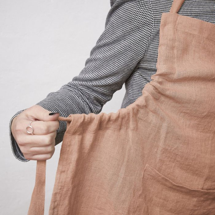 Tablier de Chef ajustable "Soline" 70 x 85 cm Lin lavé l'Effet Papillon