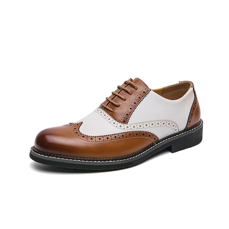 Fashion Brogue Men Casual Shoes High Quality Fashion Colors Men Leather Shoes Lace-up Business Casual Men Oxford Footwear Plus Size 46
