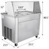 Commercial Rolled Ice Cream Machine, 1000W Fried Yogurt Maker, Double-Layer Dust Cover & Feeding Cups Included