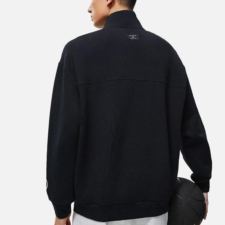 Мужская толстовка Li Ning Wade Series с воротником-стойкой и застежкой-молнией, цвет черный AWDT495-1