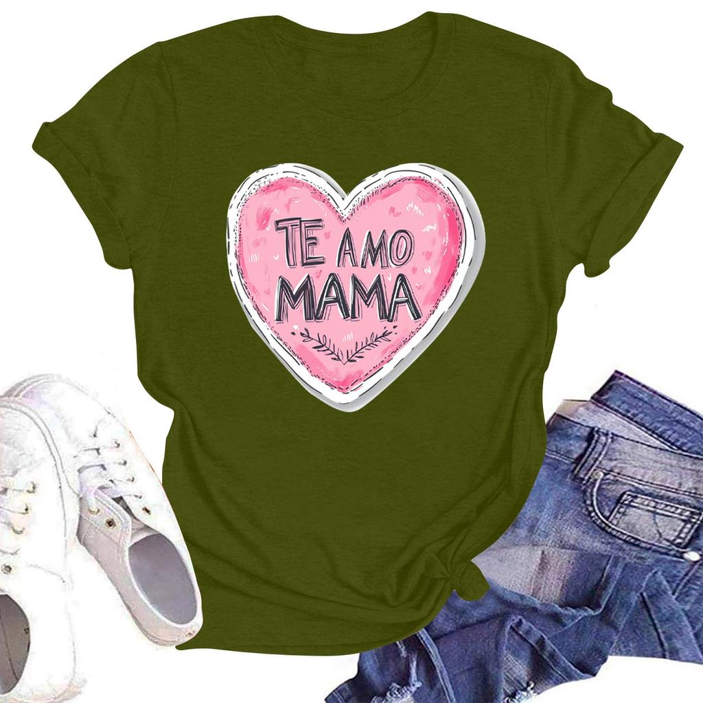 Женская повседневная футболка с круглым вырезом и короткими рукавами с принтом