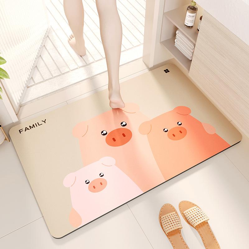 Нескользящий ковер для ванной и туалета, впитывающий напольный коврик для ванной комнаты, мягкий коврик из диатомовой грязи для ванной комнаты