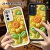 Phone Case: 2D flat design suitable for Samsung Galaxy A34 A35 M05 M06 S20 S22 S21 FE Plus 5G protective case, sunflower and little bee, perfect holid