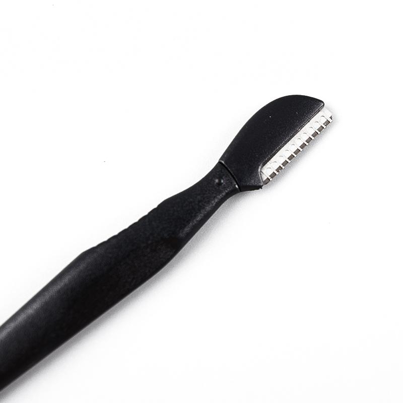 Beauty Tool Black Mesh Small Head Straight Handle With Lid Eyebrow Trimmer