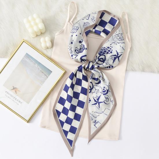 New Simulation Silk Long Scarf Fashionable Versatile Suit Double-Layer Scarf Decorative Bag Wrapped With Professional Scarf For Women