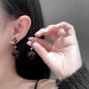 Y2K Gothic Liquid Heart Cross Star Pendant Earrings Red Zircon Love Dangle Earring Goth Irregular New Aesthetic Tassel Earrings
