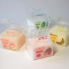 1PC Cute Square Breakfast Cups Kawaii Bottle Milk Carton Clear Wine Container Glass