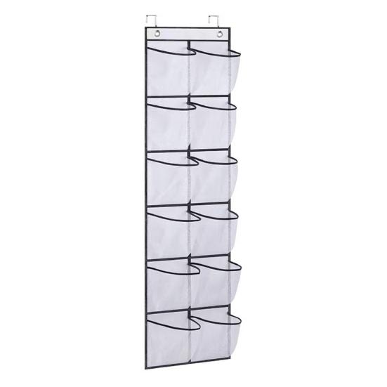 12/24 Grids Shoe Rack Storage Bag Transparent Oxford Cloth PVC Organizer Multi Layer Hand Washable Shoe Holder